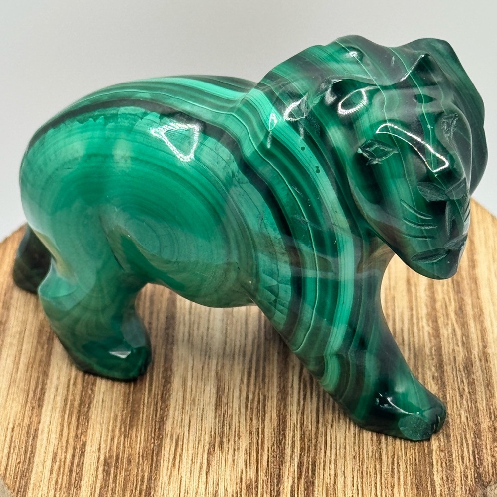 Malachite Lion Crystal Carving